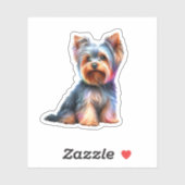 Cute Yorkshire Terrier Sticker (Vel)