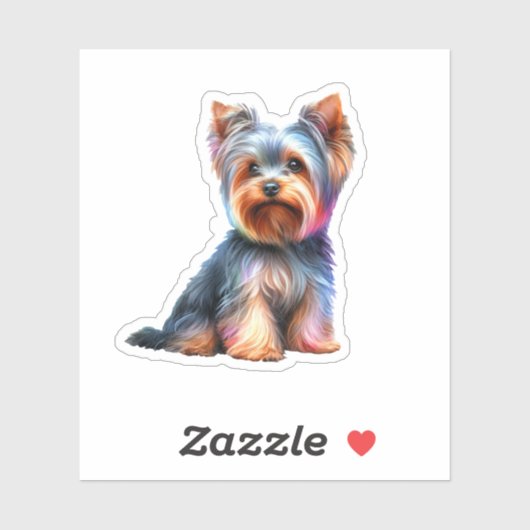 Cute Yorkshire Terrier Sticker (Vel)