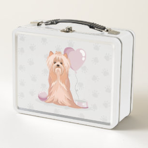 Cute Yorkshire Terrier Verjaardag Metalen Lunchbox