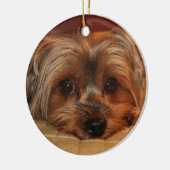 Cute Yorkshire Terrier Yorkie Dog Keramisch Ornament (Links)