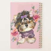 Cute Yorkshire Terrier Yorkie en Flowers Art  Planner (Achterkant)
