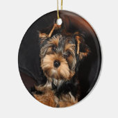 Cute Yorkshire Terrier Yorkie Puppy Dog Keramisch Ornament (Links)