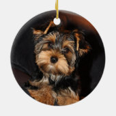 Cute Yorkshire Terrier Yorkie Puppy Dog Keramisch Ornament (Achterkant)
