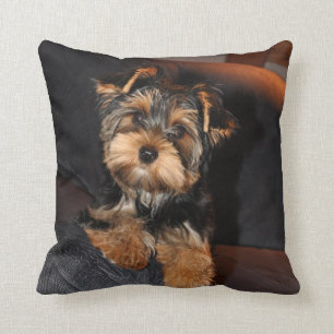 Cute Yorkshire Terrier Yorkie Puppy Dog Pillow Kussen