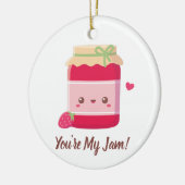 Cute You are My Jam, Strawberry Jam Pun Keramisch Ornament (Links)