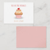 Cute You Are the Sprinkles on My Cupcake Card Informatiekaartje (Voorkant / Achterkant)