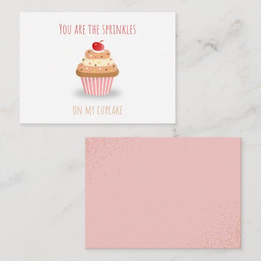 Cute You Are the Sprinkles on My Cupcake Card Informatiekaartje (Voorkant / Achterkant)