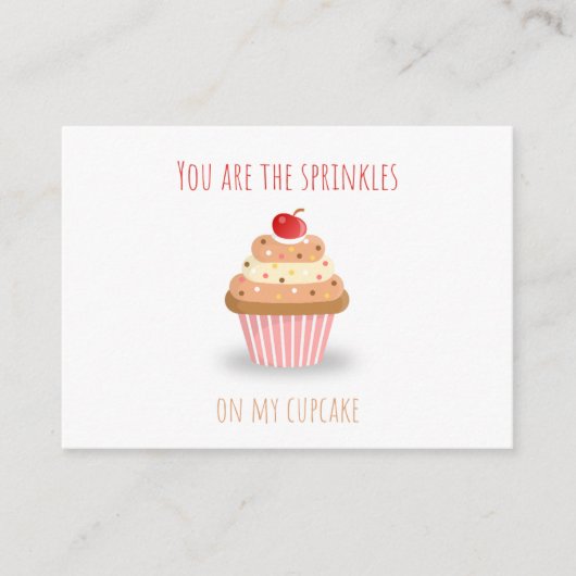 Cute You Are the Sprinkles on My Cupcake Card Informatiekaartje (Voorkant)