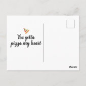 Cute You Gotta Pizza Me Heart Pun Briefkaart (Achterkant)