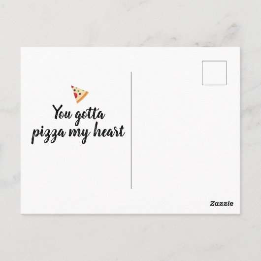 Cute You Gotta Pizza Me Heart Pun Briefkaart (Achterkant)
