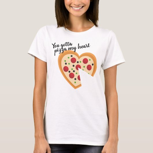 Cute You Gotta Pizza Me Heart Pun T-shirt (Voorkant)