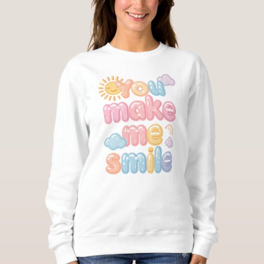 Cute "You Make Me Smile" Pastel Quote Trui (Voorkant)