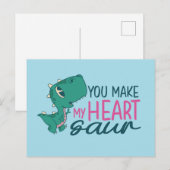 Cute You make My Heart Saur Funny Valentijnsdag Briefkaart (Voorkant / Achterkant)