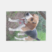 Cute Young Beagle Fleece Blanket (Voorkant (Horizontaal))