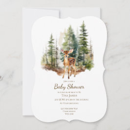 Cute Young Deer Baby Shower Invitation Kaart