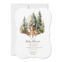 Cute Young Deer Baby Shower Uitnodiging