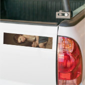 Cute Young Girl Eating Breakfast ( kunst) Bumpersticker (Op Truck)