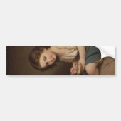 Cute Young Girl Eating Breakfast ( kunst) Bumpersticker (Voorkant)