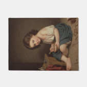 Cute Young Girl Eating Breakfast ( kunst) Deurmat (Voorkant)