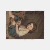 Cute Young Girl Eating Breakfast ( kunst) Fleece Deken (Voorkant (Horizontaal))