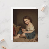 Cute Young Girl Eating Breakfast ( kunst) Kaart (Voorkant / Achterkant in situ)