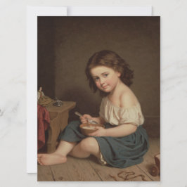 Cute Young Girl Eating Breakfast ( kunst) Kaart