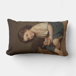 Cute Young Girl Eating Breakfast ( kunst) Kussen