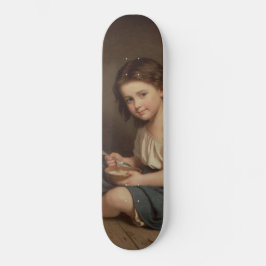 Cute Young Girl Eating Breakfast ( kunst) Persoonlijk Skateboard