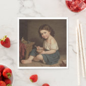 Cute Young Girl Eating Breakfast ( kunst) Servet (Insitu)