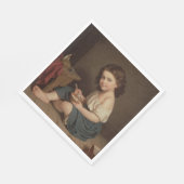 Cute Young Girl Eating Breakfast ( kunst) Servet (Hoek)