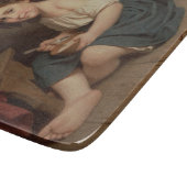 Cute Young Girl Eating Breakfast ( kunst) Snijplank (Hoek)