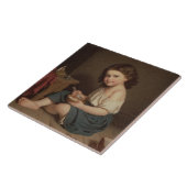 Cute Young Girl Eating Breakfast ( kunst) Tegeltje (Zijkant)