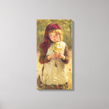 Cute Young Girl Holding Yellow Buttercup Flowers
