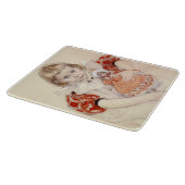 Cute Young Girl met een Doll (Kunst voor kinderen) Snijplank (Hoek)