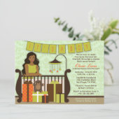 Cute Young Mam in Nursery Baby shower Invite Kaart (Staand voorkant)