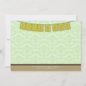 Cute Young Mam in Nursery Baby shower Invite Kaart (Achterkant)