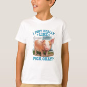 Cute Young Pig Boerderij Motive T-shirt (Voorkant)