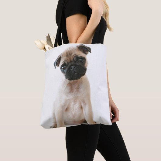 Cute Young Pug Dog Tote Bag (Dichtbij)
