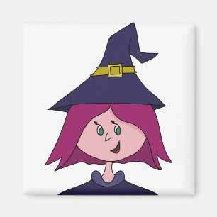 Cute Young Witch Halloween Magneet
