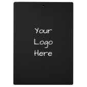Cute Your Logo Here Black & White Clipboard Klembord (Achterkant)