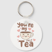 Cute "You're My Cup of Tea" Pun Sleutelhanger (Achterkant)