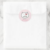 Cute You're Purrfect Kitty Cat Heart Valentijn Ronde Sticker (Tas)