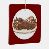 Cute Yule Log Kerstcake Ornament (Rechts)