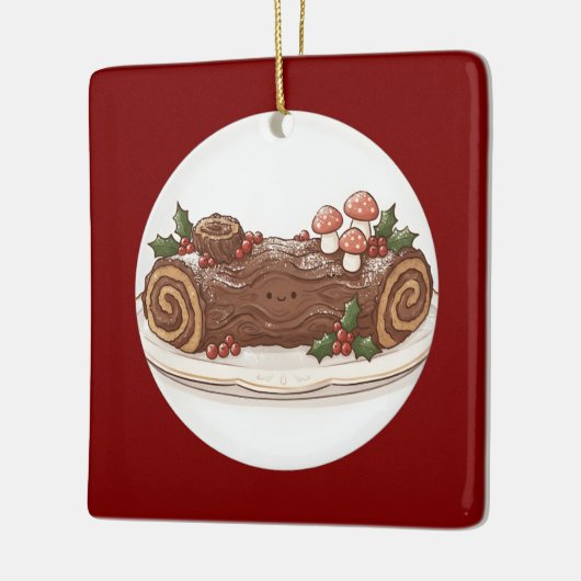Cute Yule Log Kerstcake Ornament (Links)