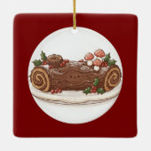 Cute Yule Log Kerstcake Ornament (Achterkant)