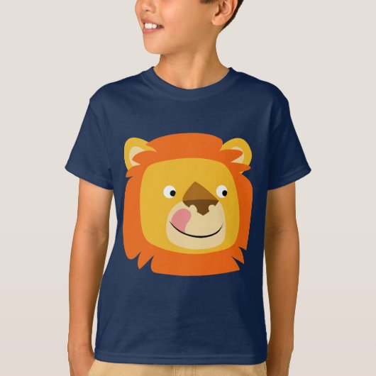 Cute Yummy Cartoon Lion Children T-Shirt (Voorkant)