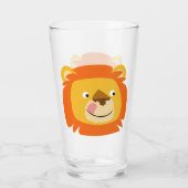 Cute Yummy Cartoon Lion Glas (Achterkant)