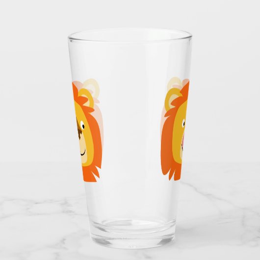 Cute Yummy Cartoon Lion Glas (Links)