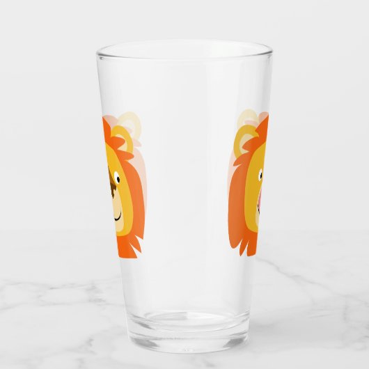 Cute Yummy Cartoon Lion Glas (Rechts)