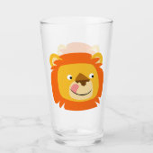 Cute Yummy Cartoon Lion Glas (Voorkant)